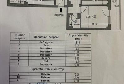 Apartament cu 4 camere decomandat în Central
