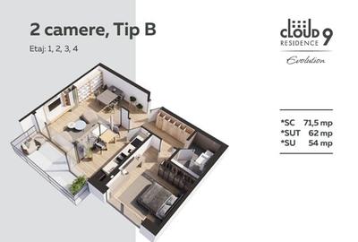 Apartament cu 2 camere decomandat în Pipera