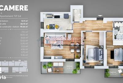 Apartament cu 3 camere decomandat în Brâncoveanu