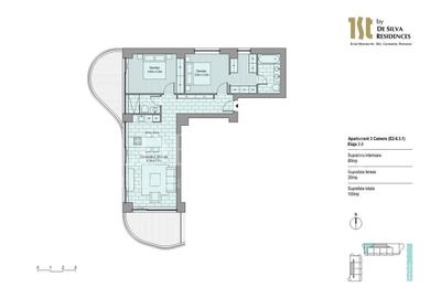 Apartament cu 3 camere în Nord