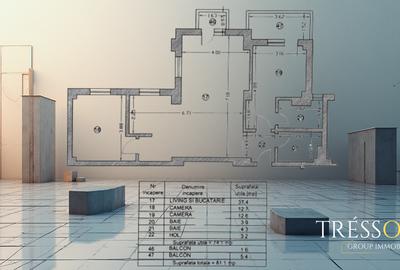 3 camere, 81 mp, 2 balcoane, 2 băi, bloc nou - 2