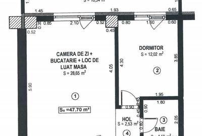 Apartament cu 2 camere semidecomandat, mobilat în Torontalului