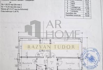 Apartament cu 3 camere decomandat în Sud - 10