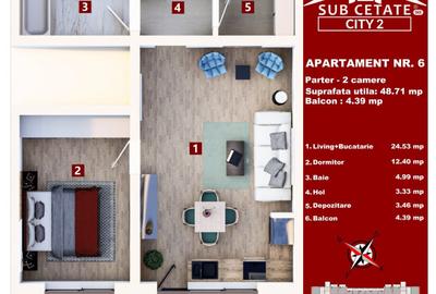 Studio de vanzare cu dressing - Direct Dezvoltator - Subcetate City 2 - 2