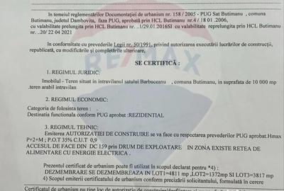 Teren de 10000 mp, în Butimanu