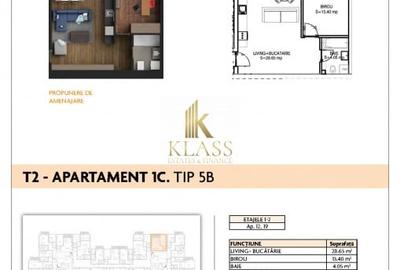 Studio spatios | 53,5 mp | Proiect nou | Metrou Aparatorii Patriei - 7