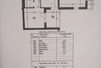 Apartament cu 3 camere decomandat în Central - 1