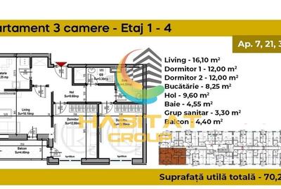 Apartament 3 Camere Sector 4 Zona Grand Arena 70.2Mp - 2