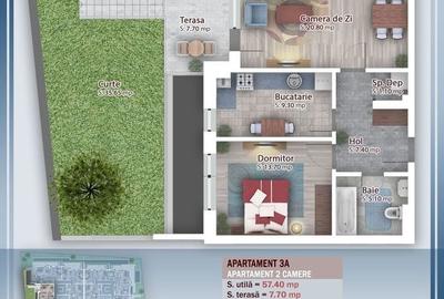 Pallady-2 cam, dec, incalzire in pardoseala, gradina de 35mp - 2