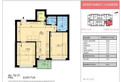 Apartament 3 camere cu acte gata, in Popesti Leordeni, incalzire pardoseala - 32