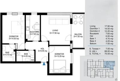 Metrou Nicolae Teclu 3 Camere Decomandat ansamblu cu spatiu verde - 7