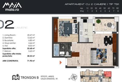 A2 Camere | Pitesti Ultracentral | Finisaje Premium | Comisi - 3