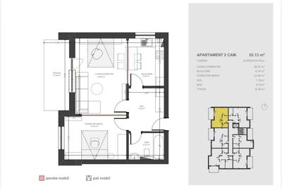 Apartament cu 2 camere în Bartolomeu
