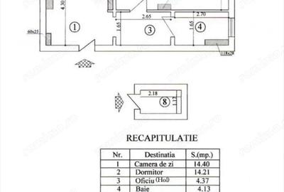 Apartament cu 2 camere semidecomandat în Nord