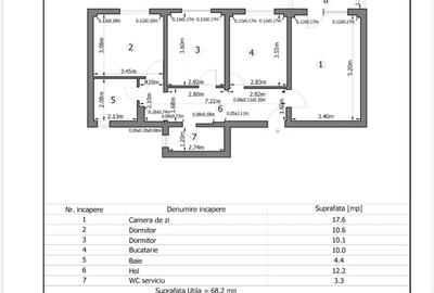 Apartament cu 3 camere decomandat în Dristor
