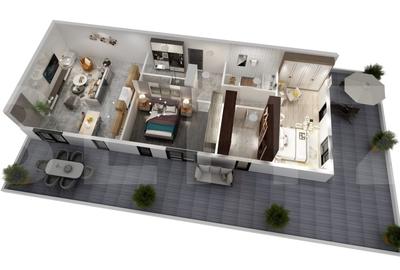 Penthouse cu 3 camere semidecomandat în Torontalului