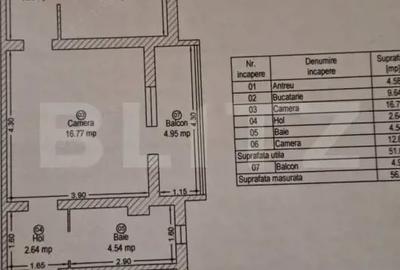 Apartament cu 2 camere în Aradului