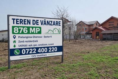 Teren Construcții intravilan de 876 mp, în Prelungirea Ghencea