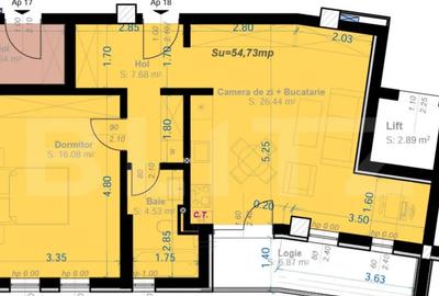 Apartament cu 2 camere semidecomandat în Aradului