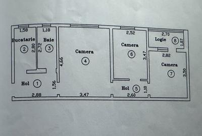 Apartament cu 3 camere semidecomandat, mobilat în Circumvalațiunii - 9