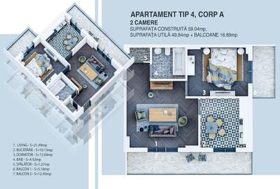 Apartament cu 2 camere semidecomandat în Central - 7