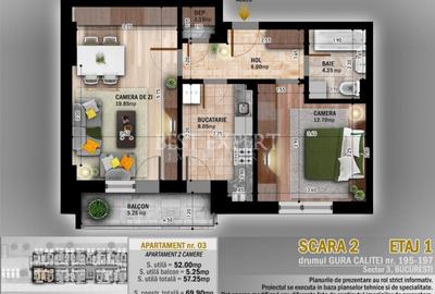 Apartament cu 2 camere decomandat în Titan
