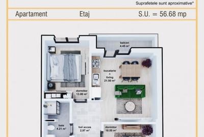 Apartament cu 3 camere decomandat, mobilat în Militari - 11