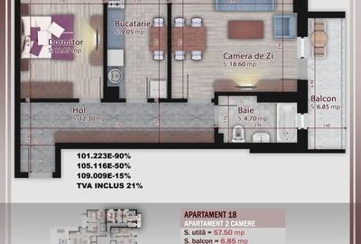 Pallady 2 camere, decomandat, 64.35 mp. bloc tip boutique - 8