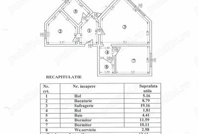 Ap. 3 camere, et. 2, 67 mp, Str. Dragane ti, Bl. 12 - 3