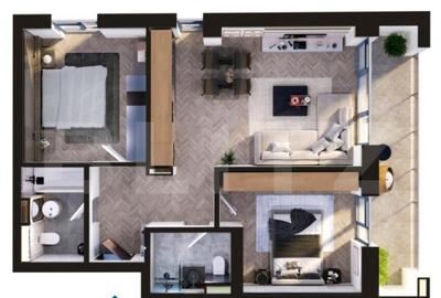 Apartament de vanzare, cu 3 camere, 74 mp, zona Torontalului - 1