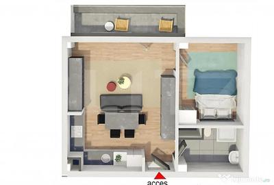 Apartament cu 2 camere semidecomandat în Dâmbul Rotund