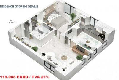 Apartament cu 2 camere decomandat în Odăi - 1