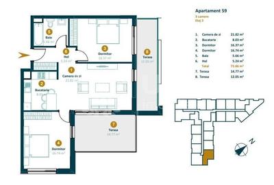 Apartament cu 3 camere | Bloc nou | Terasa | Cartier Intre Lacuri - 7
