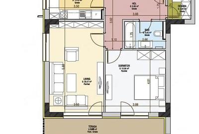 Apartament cu 2 camere decomandat în Tractorul - 4