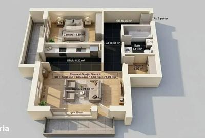 Apartament cu 3 camere în Ultracentral - 3