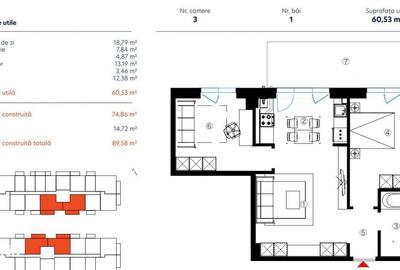 Apartament cu 2 camere în Industriilor - 13