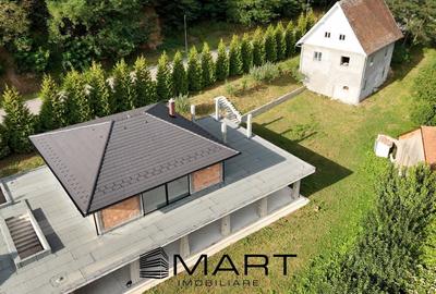 Casa de lux, cu vedere panoramica asupra muntilor, 2600mp teren Gura Raului