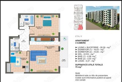 Anun? vanzare apartament 2 camere - bloc nou, 15 minute de metrou Aparatorii - 8