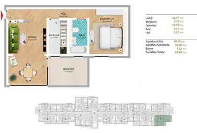 VANZARE 2 CAMERE - TERASA + PARCARE - LACUL TEI - 7