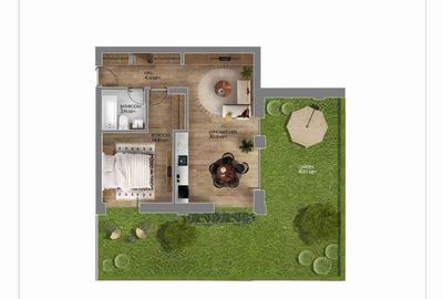 Apartament cu 2 camere semidecomandat, mobilat în Tunari - 17