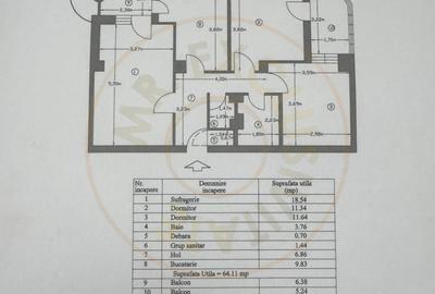 Apartament cu 3 camere decomandat în Găvana
