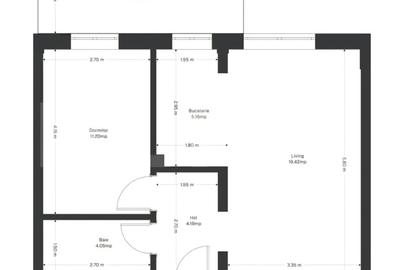 Apartament 2 camere, 43 mp utili+ 10 mp gradina, zona Ghirodei - 1