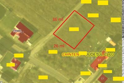 Teren in Chinteni, Muntii Oasului, 1000 mp, front de 36 ml