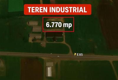 Proprietate industriala 6770 mp cu hala si platforma betonata,  Letcani, acces E - 2