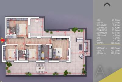 Comision 0 | Apartament 4 Camere Cu Terasa  | Parcare | Dezvoltator - 3