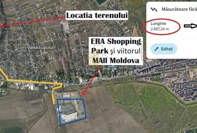 Teren ideal pentru investitie.Valea Lupului -Mall Moldova, 0% Comision - 9