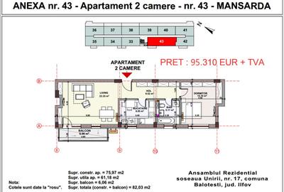 Apartamente 2 camere, Unirii apartment's Balotesti, lift, parcare - 8