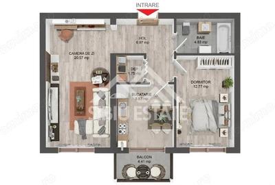 Apartament modern cu 2 camere, bucatarie inchisa ?i balcon - 6