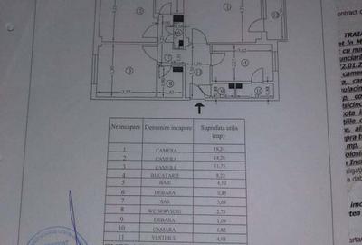 Apartament cu 3 camere decomandat în Baicului
