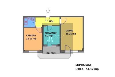 Apartament cu 2 camere decomandat, mobilat în Dacia - 2